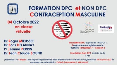 Formation DPC et non DPC Contraception Masculine le mardi 04 octobre 2022